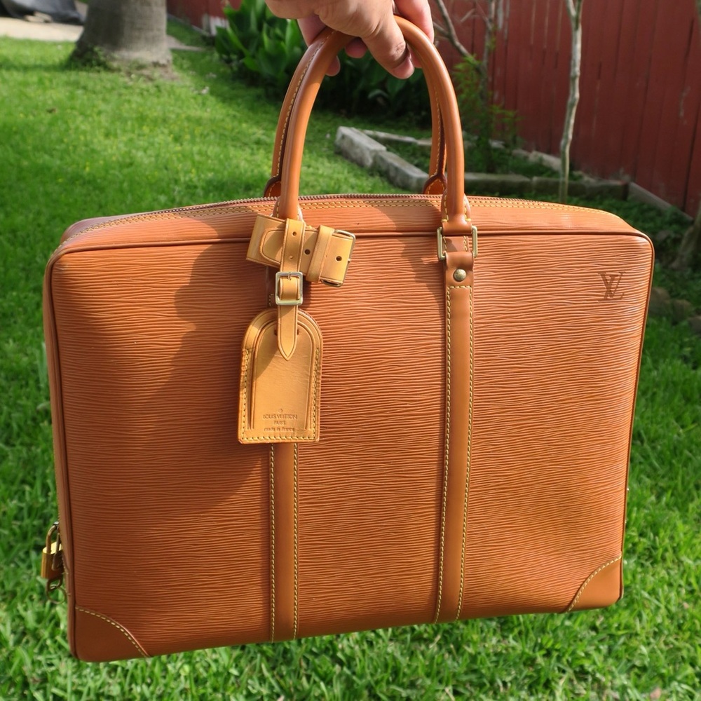 Vintage Louis Vuitton Porte Document Voyage Briefcase |Epi Leather LV Laptop Bag